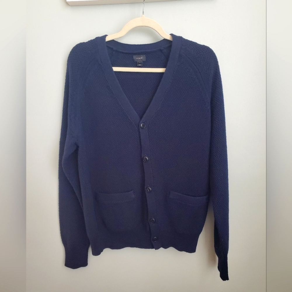 J.Crew Men's Navy Blue Open Cardigan Size Medium